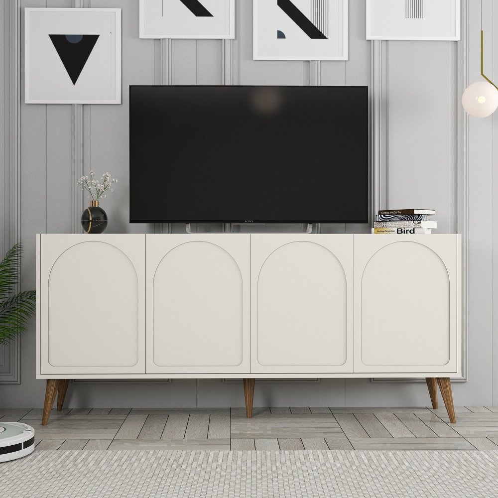 Konzolový stolík Lyon 81 - Cream, Walnut