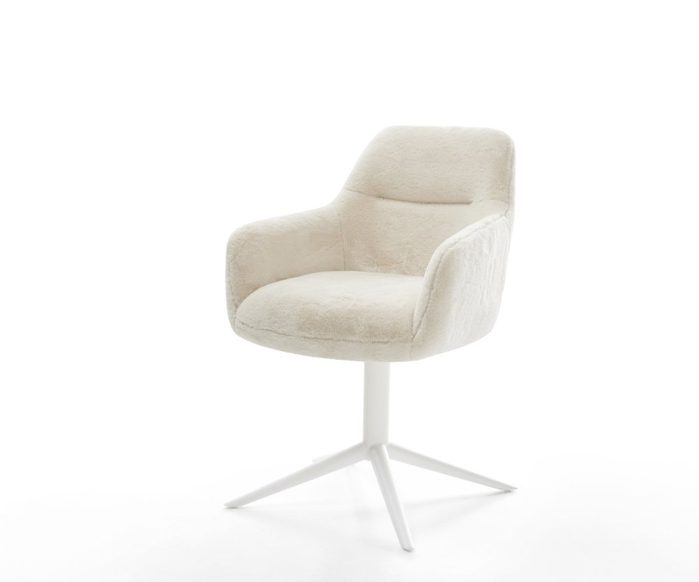 Jedálenská stolička Pejo-Flex plyšový manšester krémovo biela biela