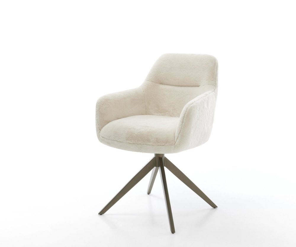 Jedálenská stolička Pejo-Flex plyšový manšester krémovo biela krížová