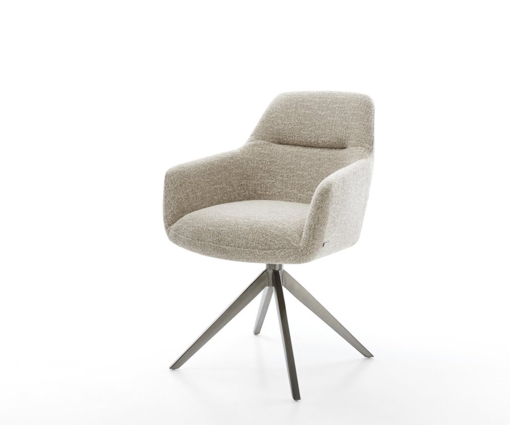 Jedálenská stolička Pejo-Flex tkanina mäkký béžová krížová podstava