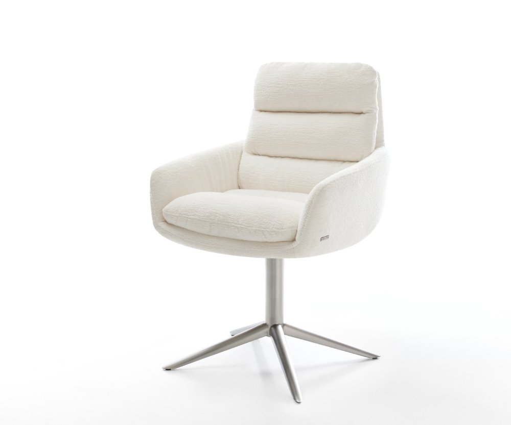 Jedálenská stolička Abelia-Flex s opierkami bouclé mäkká béžová kovová