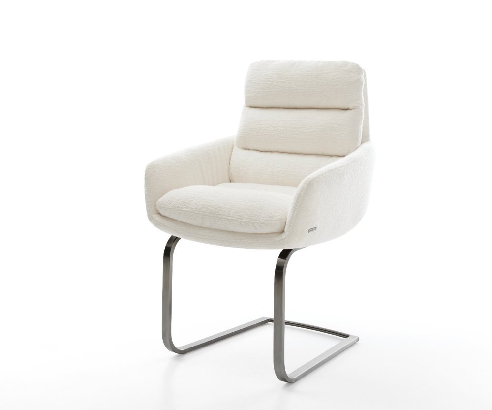 Konzolová jedálenská stolička Abelia-Flex s opierkami bouclé mäkký