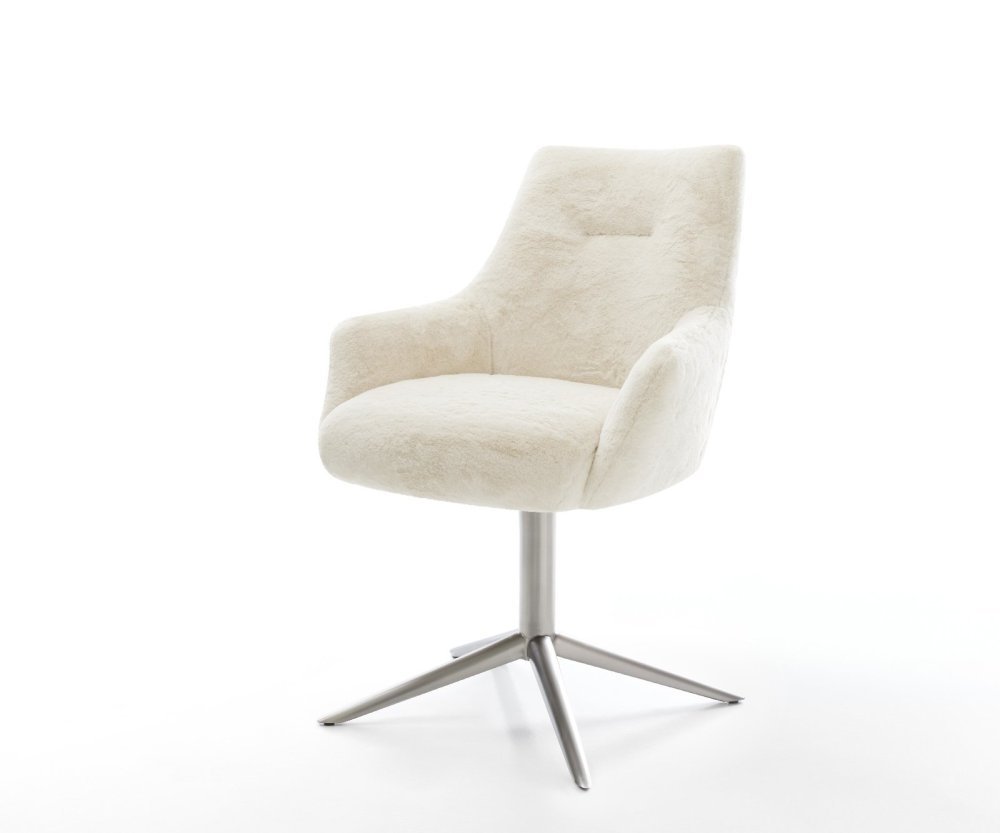 Jedálenská stolička Alja-Flex s opierkami plyšový manšester krémovo