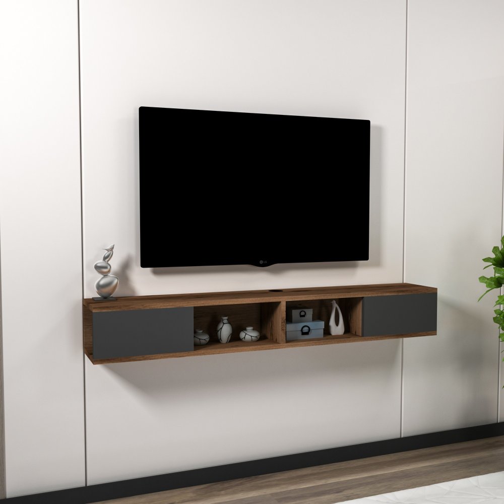 TV stolík Mayer - Light Walnut, Anthracite