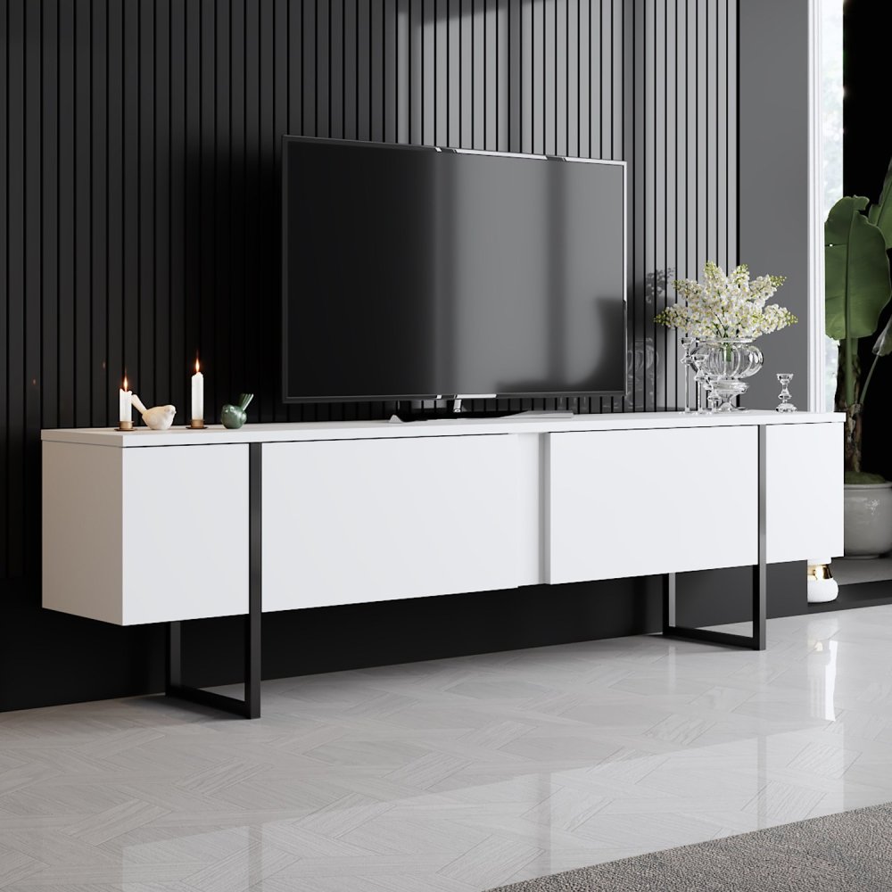 TV stolík Luxe - White, Black