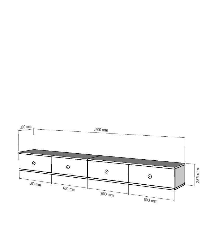TV stolek Zuzu Double - Sapphire Oak, White (obrázek 4)