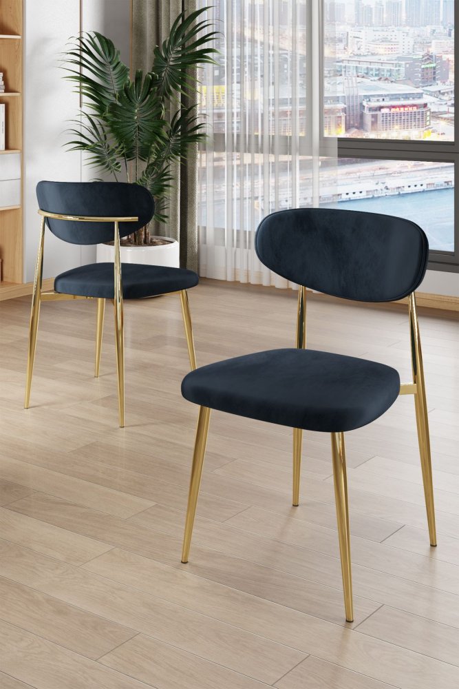 Súprava stoličiek (4 kusy) Vina - Anthracite, Gold