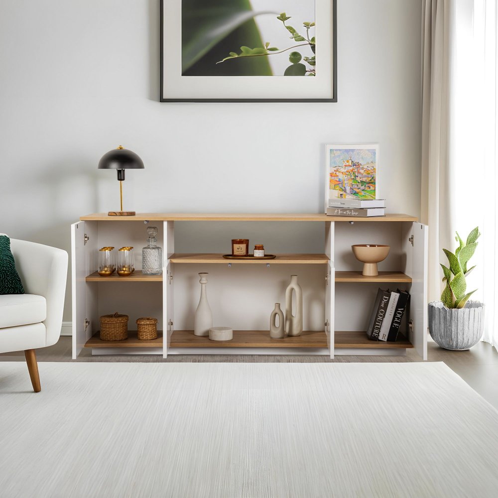 Konzolový stolík Arista - White, Cadiz Oak
