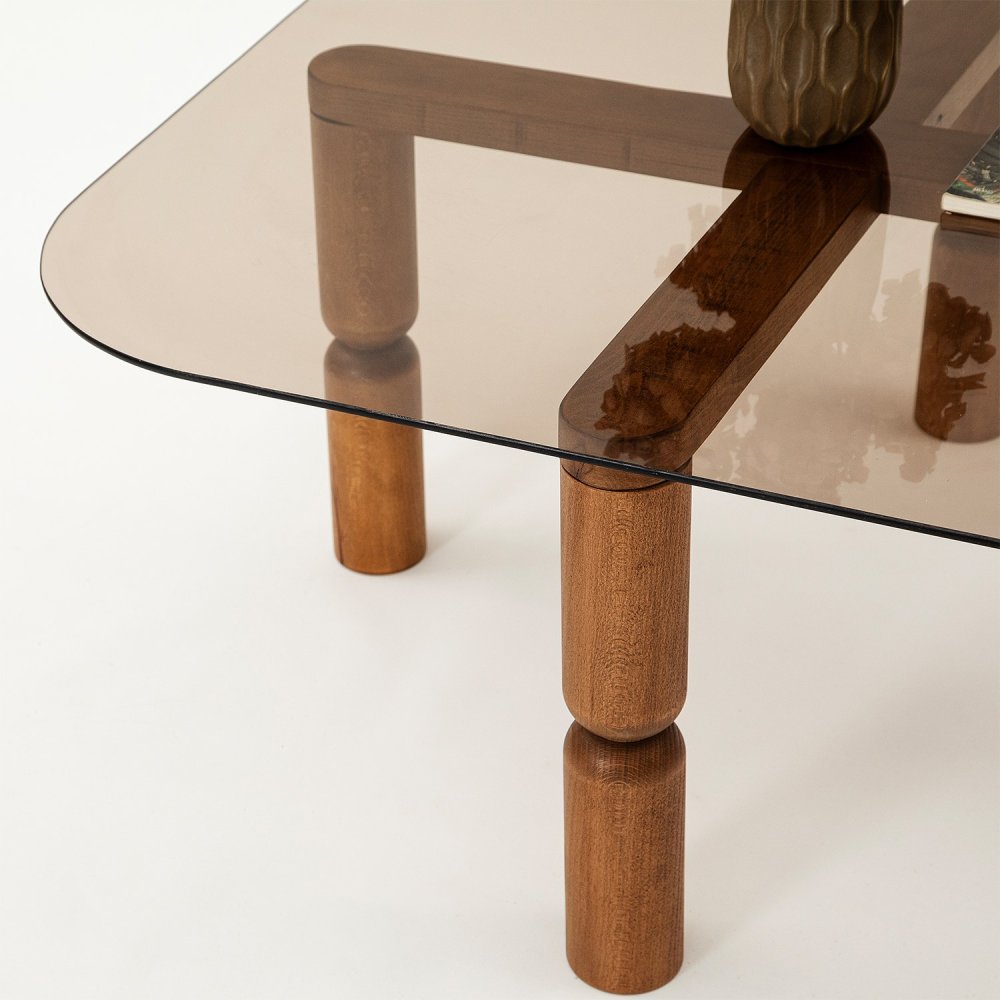 Konferenční stolek Kei - Walnut, Bronze (obrázek 4)