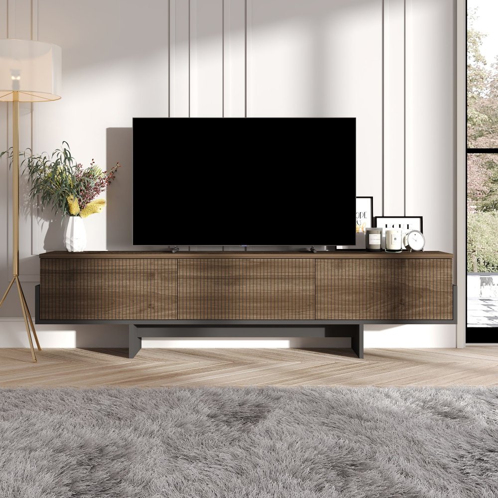 TV stolek Hege - Walnut, Black (obrázek 7)