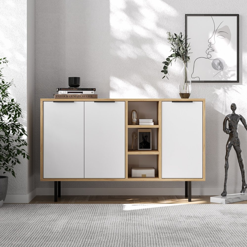 Konzolový stolek Viyana - Sapphire Oak, White (obrázek 7)