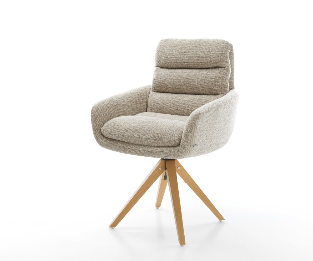 Jedálenská stolička Abelia-Flex s opierkami tkanina mäkká béžová