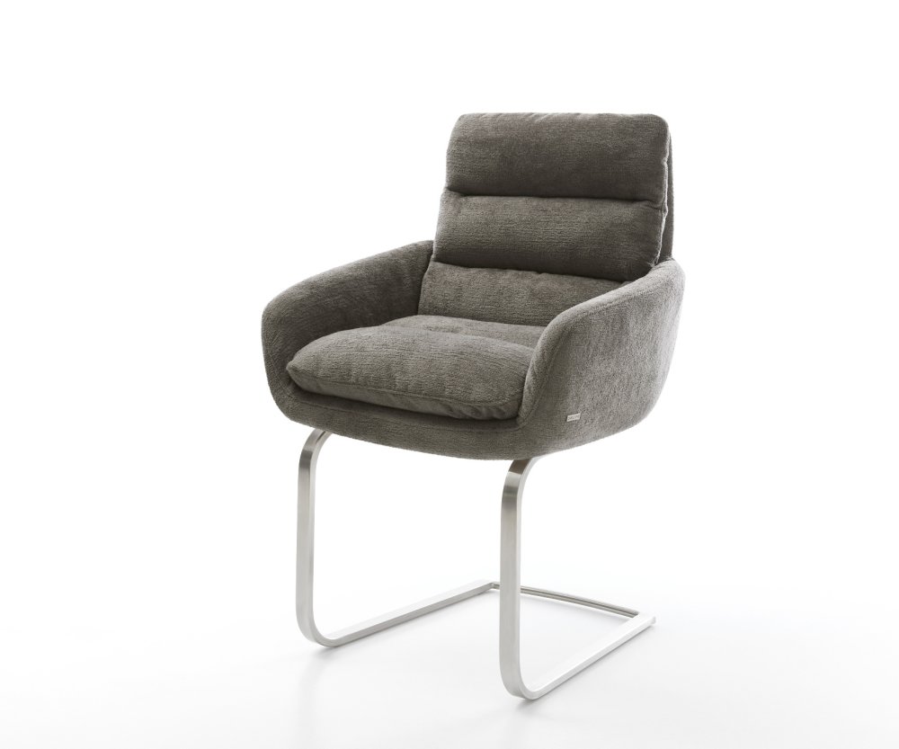 Konzolová jedálenská stolička Abelia-Flex s opierkami bouclé mäkký