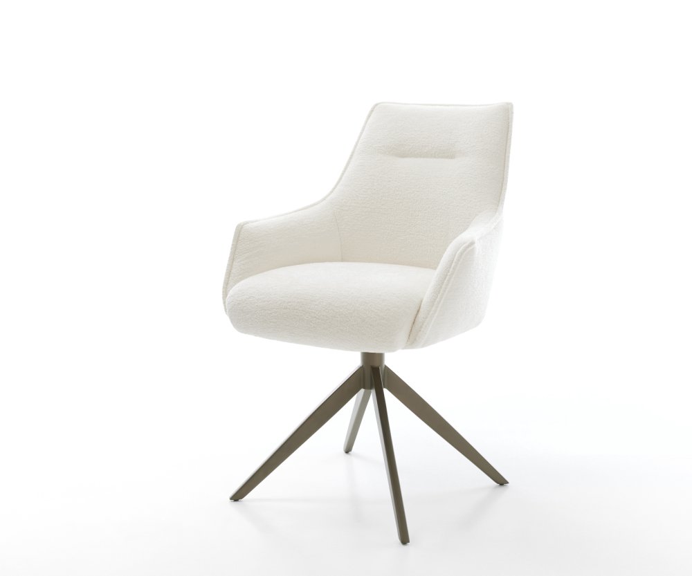 Jedálenská stolička Alja-Flex s opierkami bouclé mäkká béžová krížová