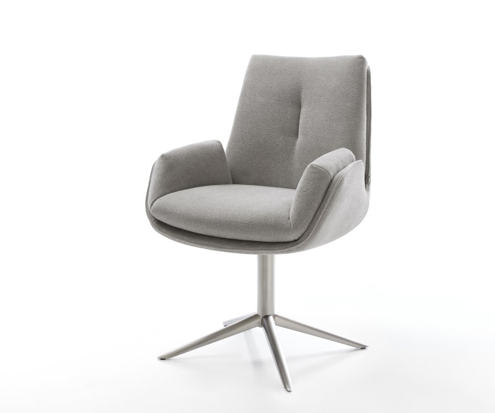 Jedálenská stolička Clea-Flex texturovaná látka mäkký sivá krížová