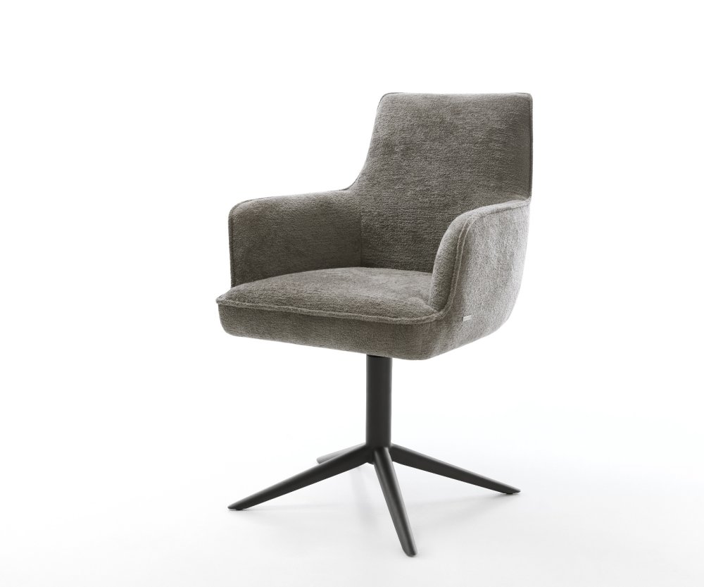 Jedálenská stolička Heira-Flex s opierkami bouclé mäkký tmavobéžová