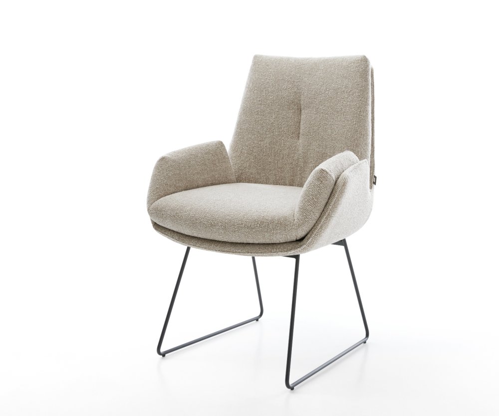 Jedálenská stolička Clea-Flex tkanina mäkký béžová tenká podstava