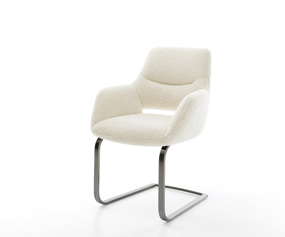 Konzolová jedálenská stolička Yago-Flex s opierkami teddy látka béžová