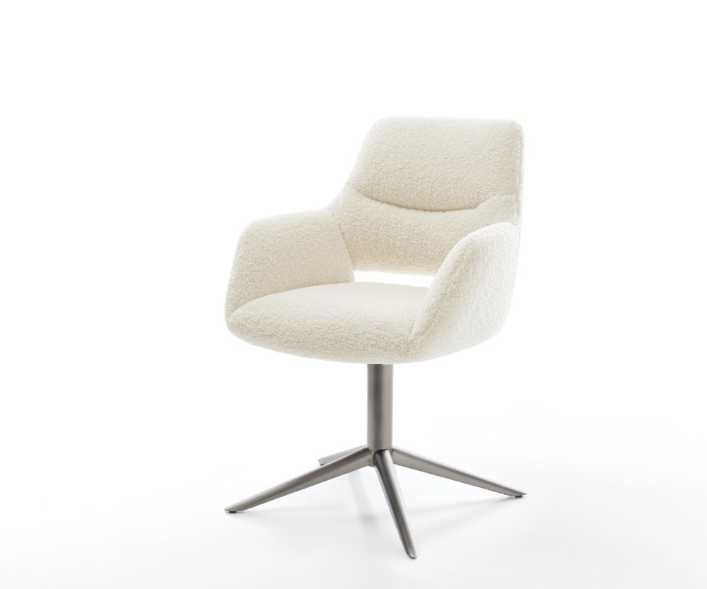 Jedálenská stolička Yago-Flex s opierkami teddy látka béžová krížová