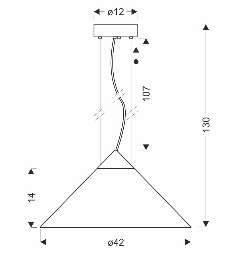 Lampa wisząca Presto 42 szklana złota z kloszem dymionym nad stół GX53
