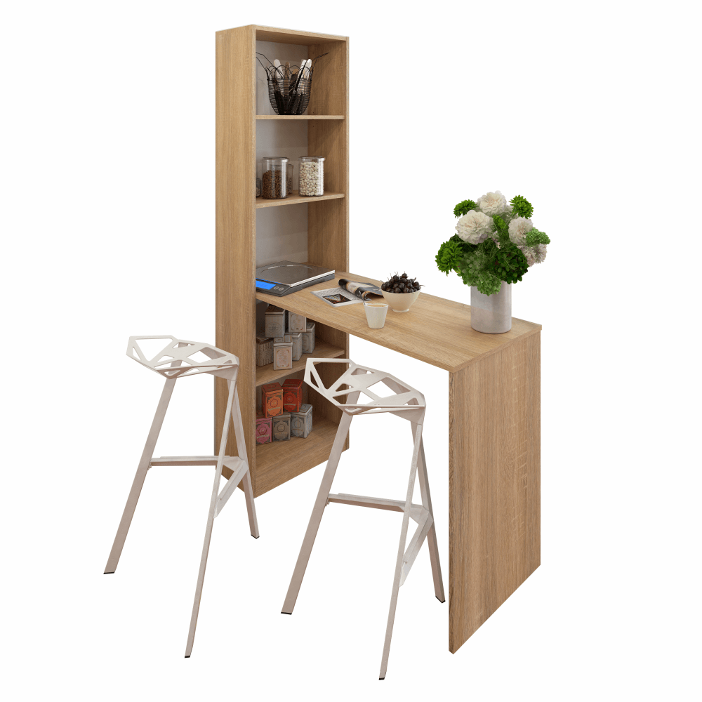 Stůl s regálem JASMIN Tempo Kondela Bílá Obrázek