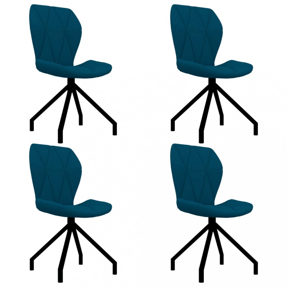 Jídelní židle 4 ks umělá kůže Dekorhome Modrá