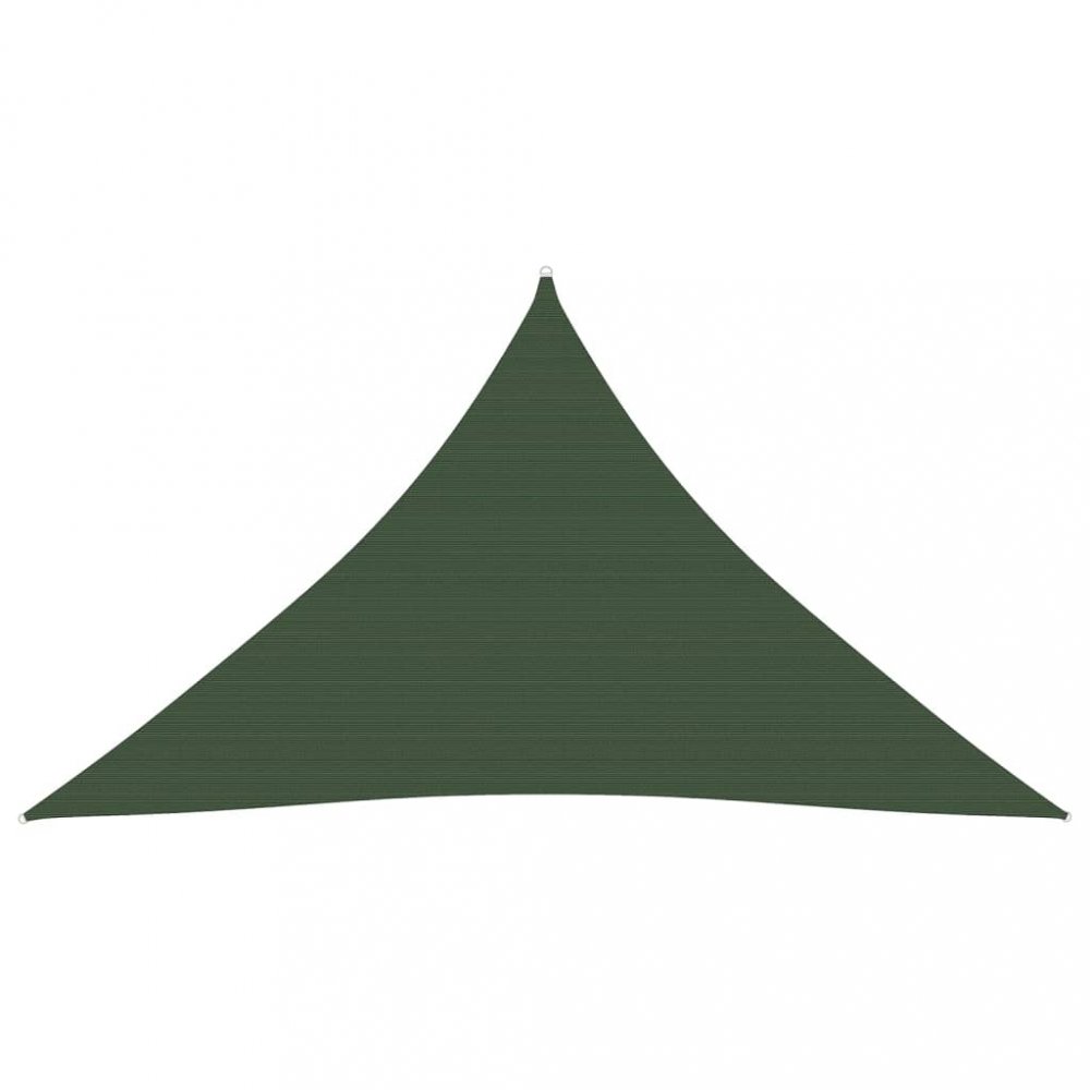 Stínící plachta trojúhelníková HDPE 3 x 3 x 3 m Dekorhome Tmavě zelená,Stínící plachta trojúhelníkov
