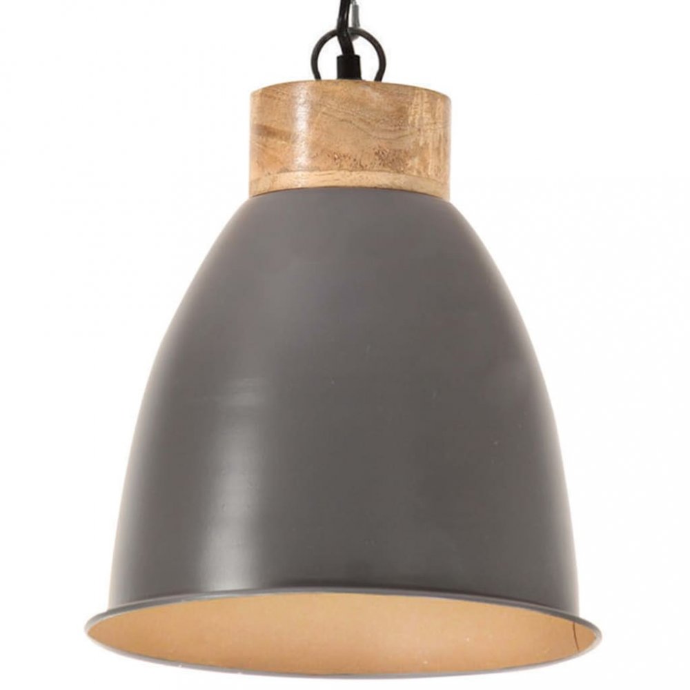 Závesná lampa sivá / mangovníkové drevo Dekorhome 23 cm