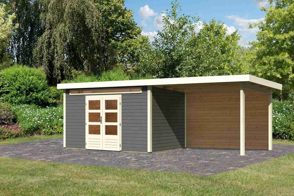 Drevený záhradný domček KANDERN 7 s prístavkom 320 Lanitplast