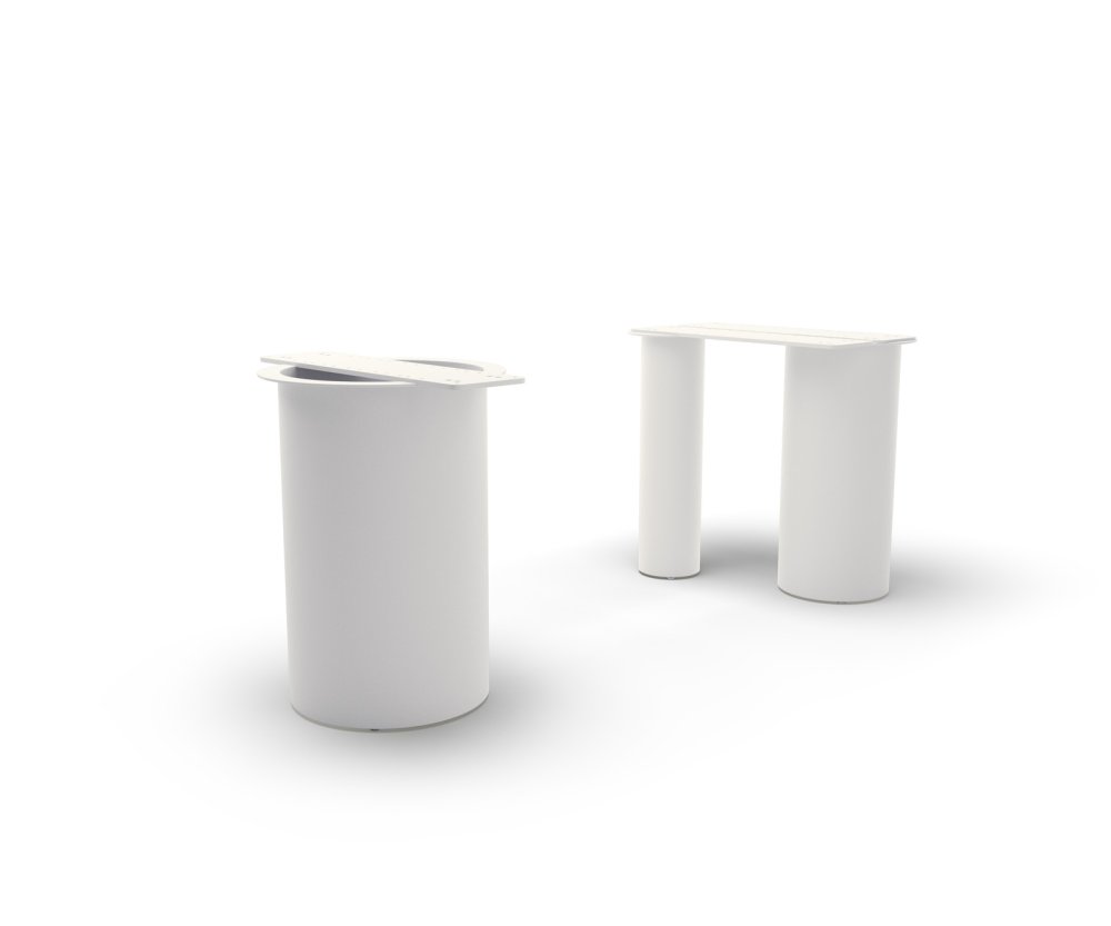 Podnož k jídelnímu stolu Troa metalová bílá pro stolové desky