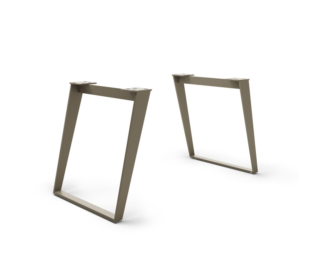 Podnož k jídelnímu stolu kovová titanová zkosená (sada 2 kusů)