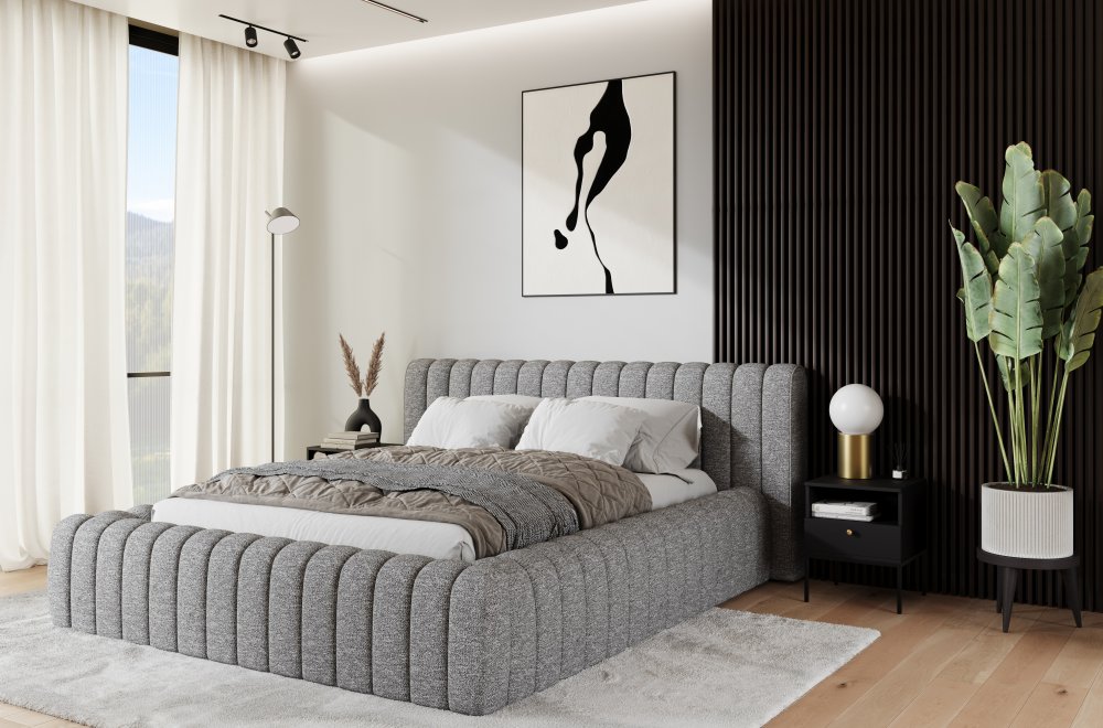 Carilla posteľ + kovový rám / plynový piest / kontajner 160x200