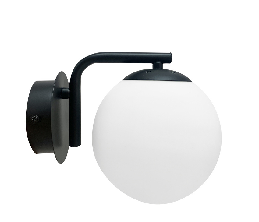 Nástenná lampa AMADEO čierna 1x40W E14 biele tienidlo
