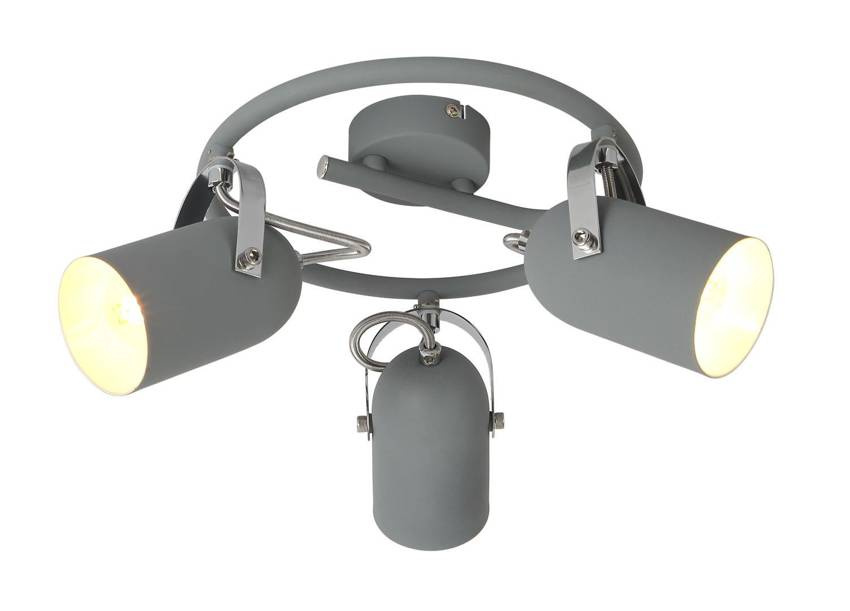 Stropná lampa 3xE14 42cm špirálová SIVÁ SIVÁ