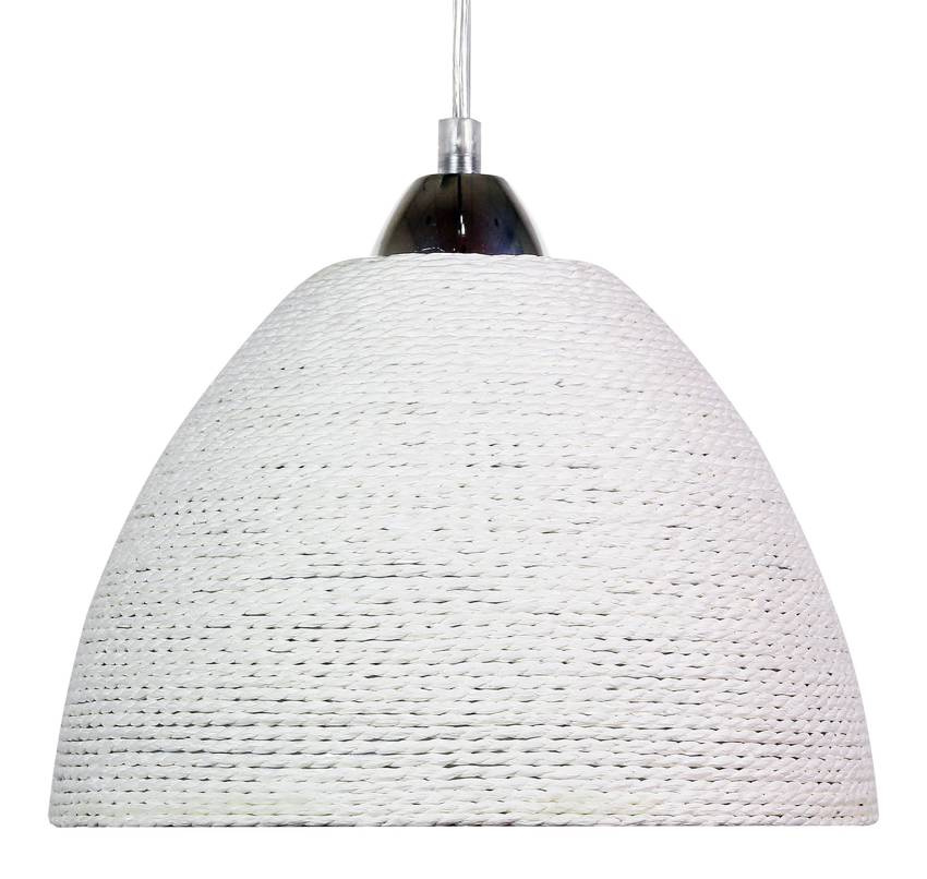Závesná lampa z bieleho pleteného povrázku