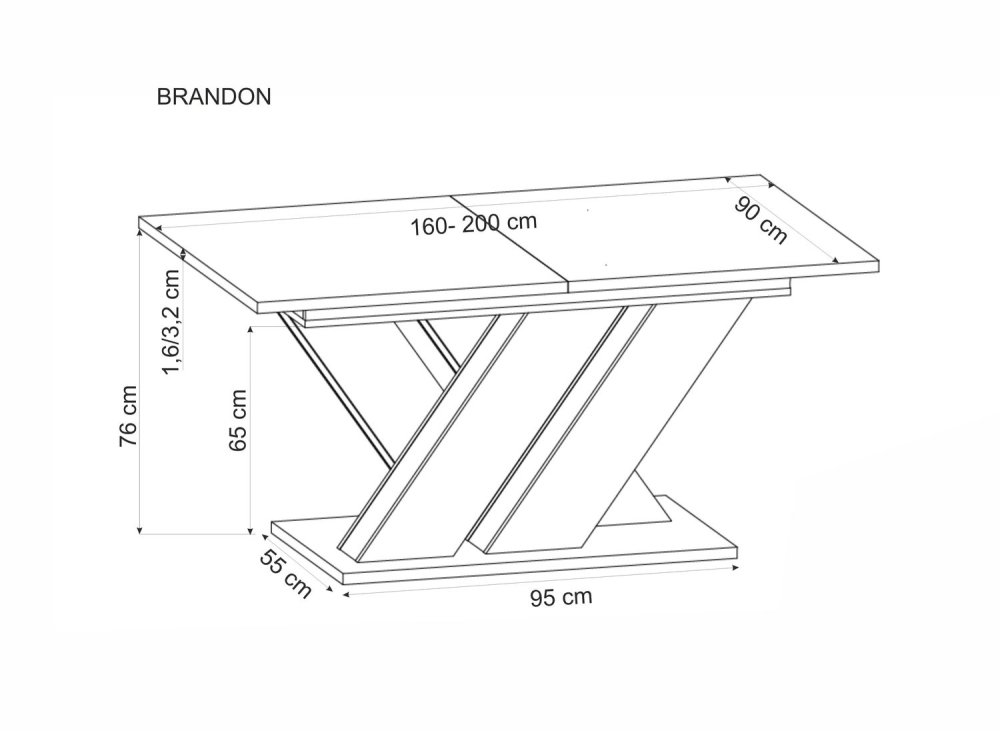 Rozkládací jídelní stůl BRANDON Halmar Obrázek