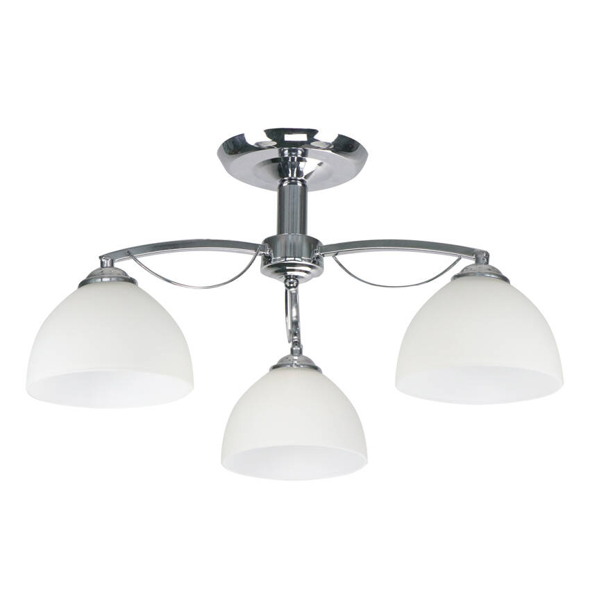 Stropná lampa Filona Chrome 3X40 E27 Biele tienidlo