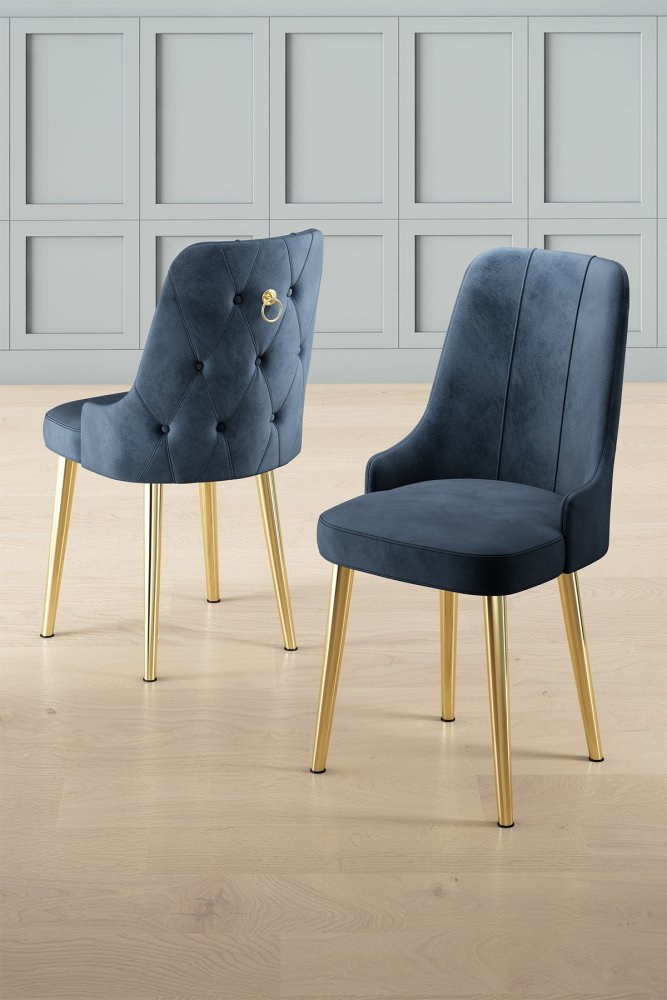 Súprava stoličiek (4 kusy) Newa - Anthracite, Gold