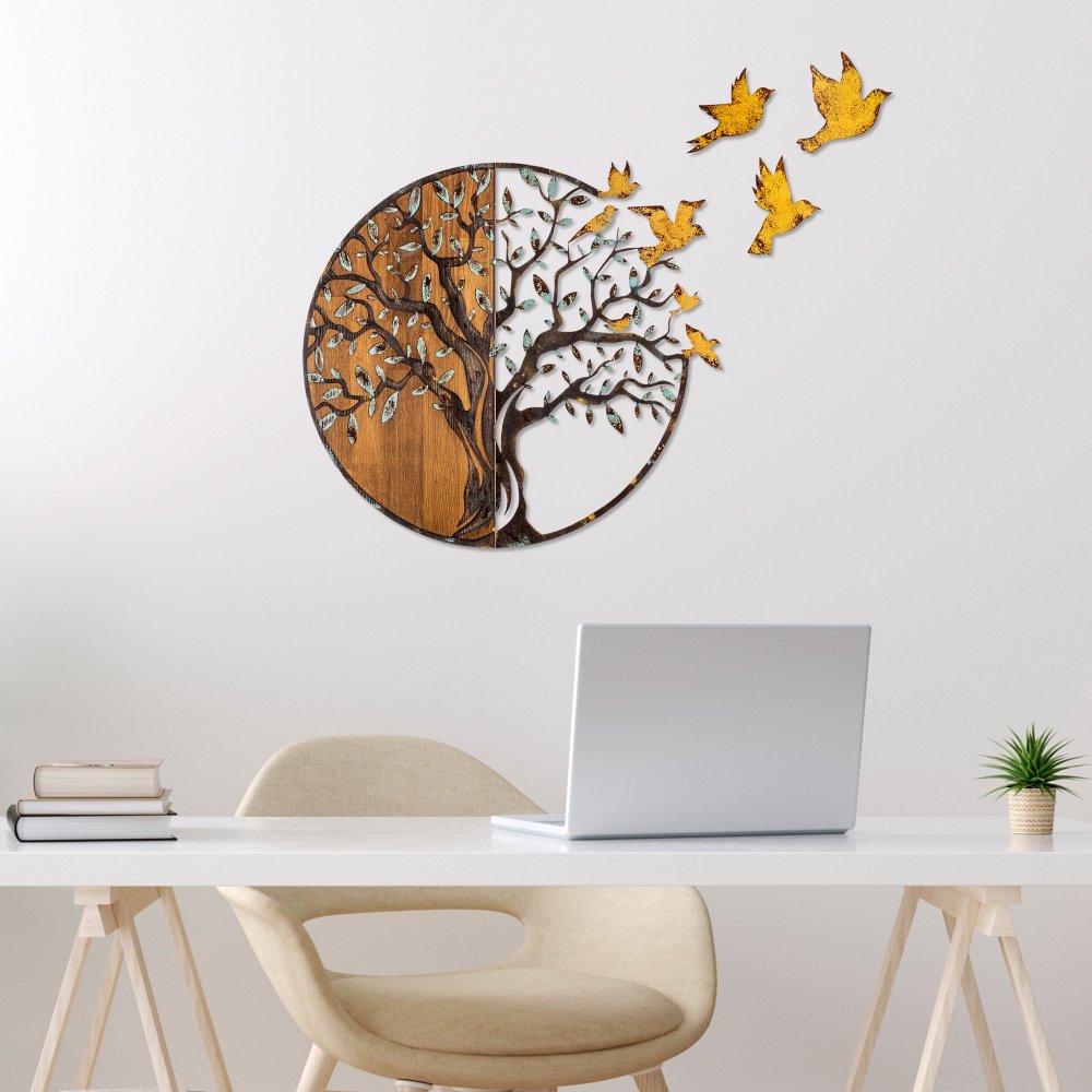 Dekorativní dřevěný doplněk na zeď Tree And Birds - 322-A (obrázek 8)