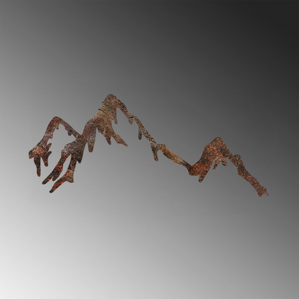 Dekorativní kovový doplněk na zeď Rusty Mountain (obrázek 4)