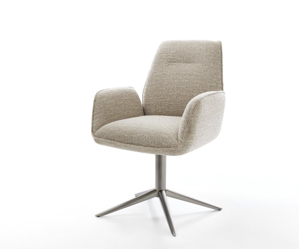 Jedálenská stolička Zoa-Flex tkanina mäkký béžová krížová podstava