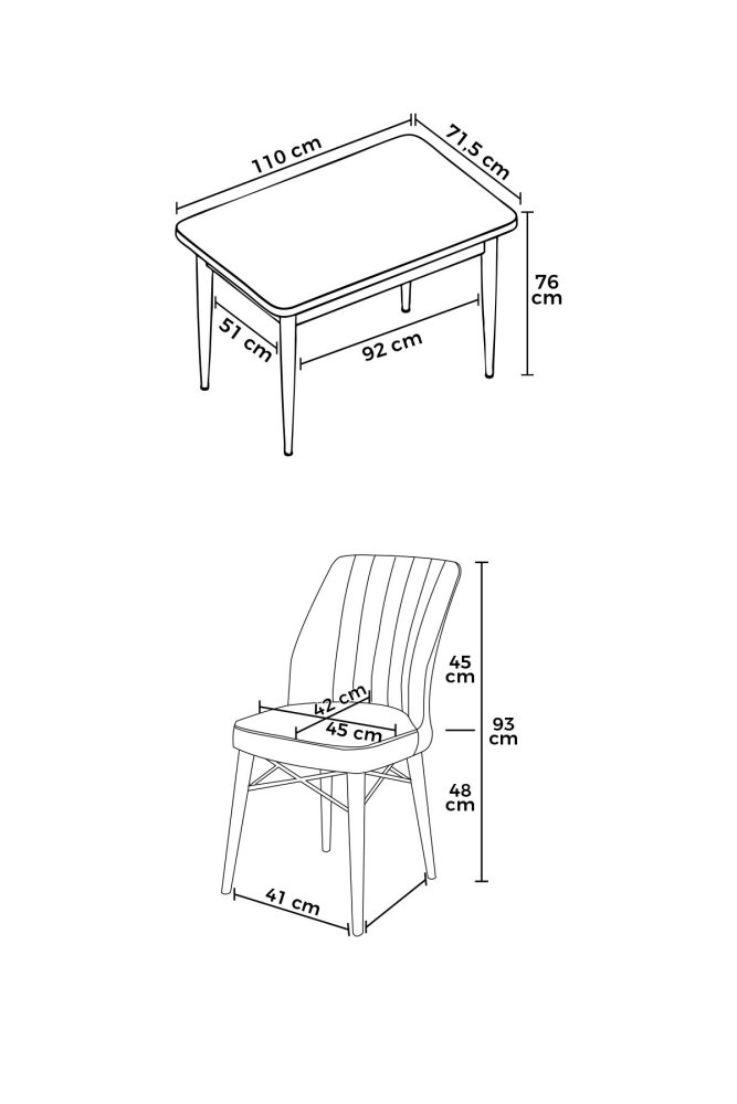 Dining Table & Chairs Set (5 Pieces) Arp - Baroque, Fume (obrázek 3)