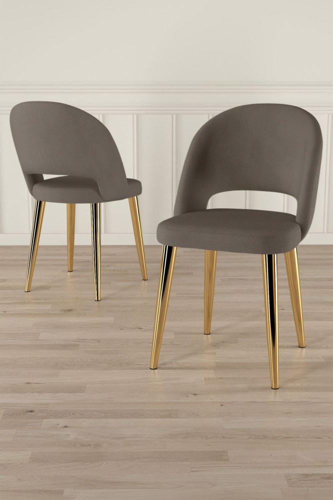 Súprava stoličiek (4 kusy) Pane - Cappuccino, Gold