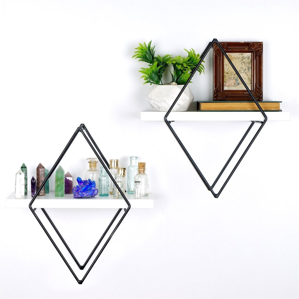Dekoratívna kovová nástenná polica Wr057
