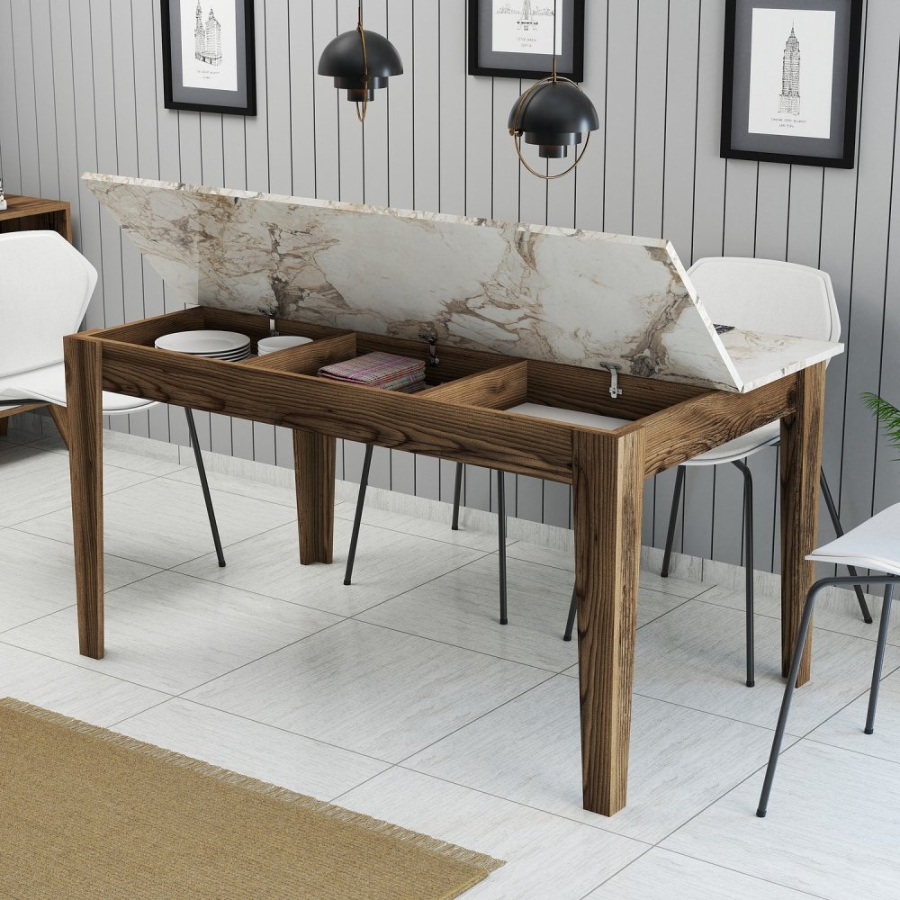 Jídelní stůl Milan 515 - Walnut, White (obrázek 5)