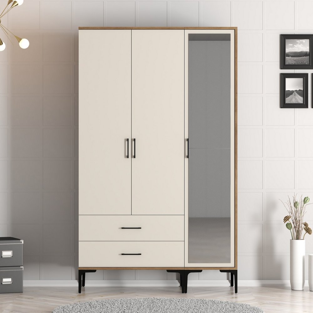 Šatní skříň Kumsal RT - Walnut, Cream (obrázek 7)