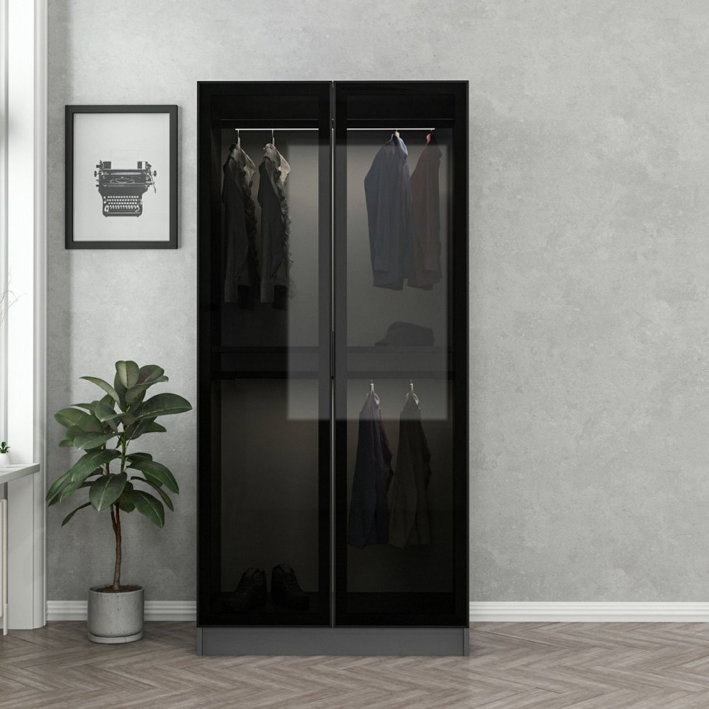Šatní skříň Kale Glass Anthracite - 190 (obrázek 9)