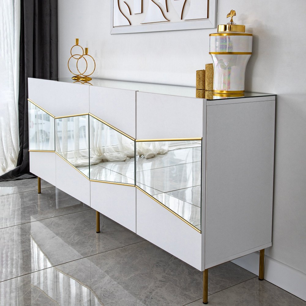 Konzolový stolek Nice - White, Gold (obrázek 4)