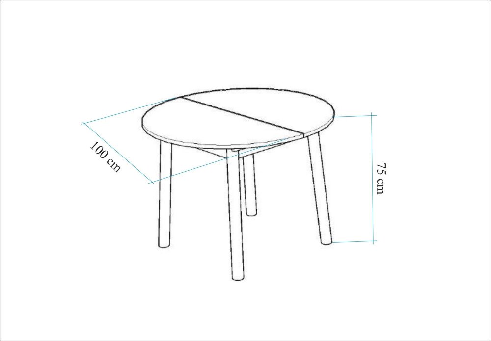 Extendable Dining Table Oliver - Walnut, Black (obrázek 4)