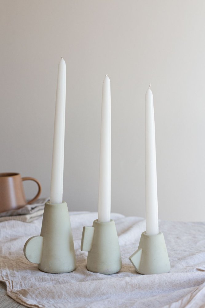 Candlestick Set (6 Pieces) Kulplu - Khaki
